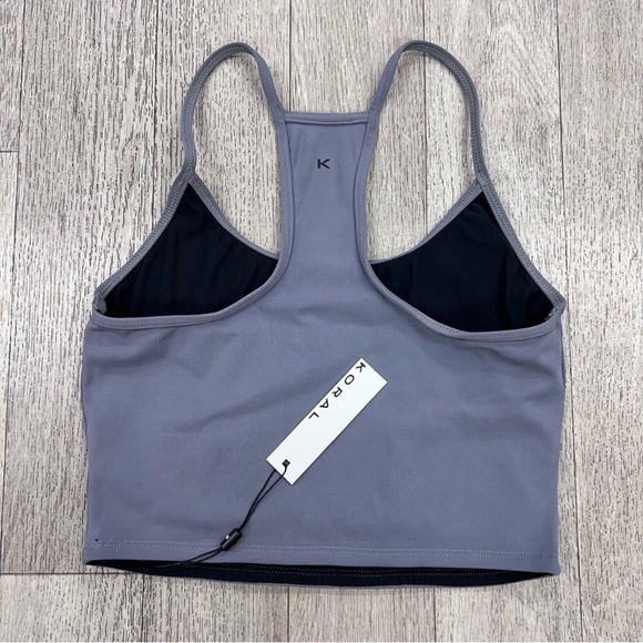 KORAL Sideline Leah blackout sports bra in volcanic glass Size M - Picture 2 of 3